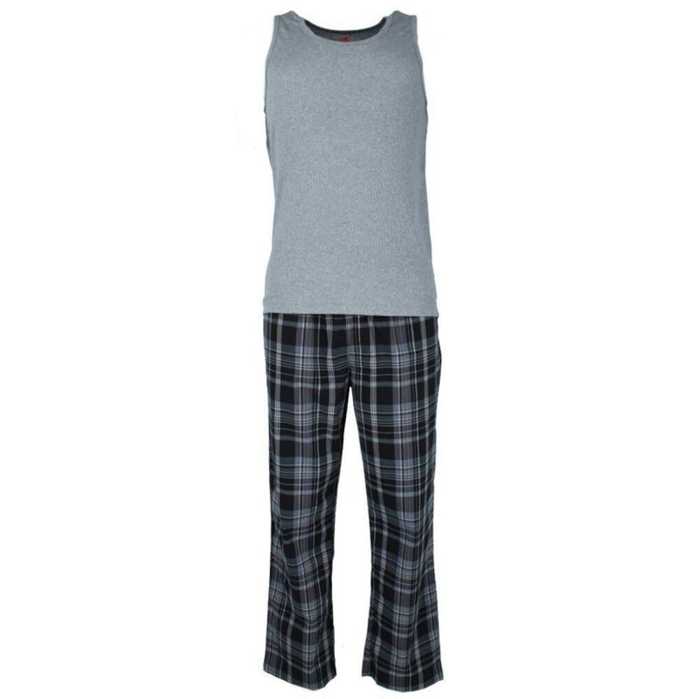 Hanes Men's Tank Top and Woven Pajama Pant Set